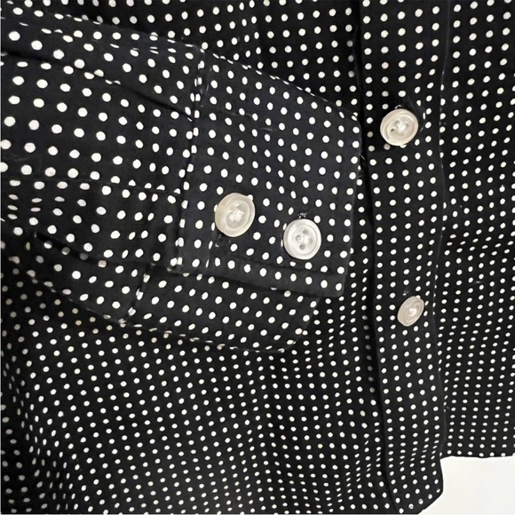 BANANA REPUBLIC POLKA DOT WOMEN DRESS SHIRT BLACK AND WHITE IN SIZE 0 - Picture 3 of 7
